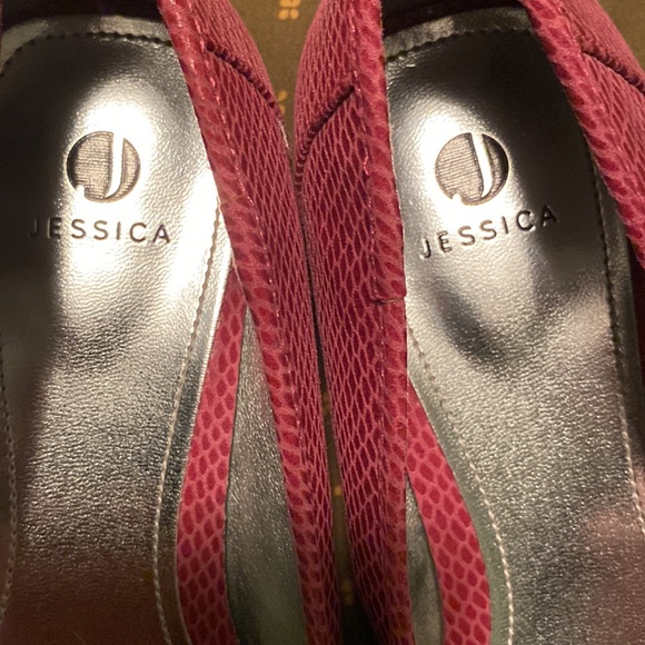 New without Tags. Jessica Flats in Faux Pink Snakeskin, Gunmetal Trim Size 10M. - Picture 6 of 6